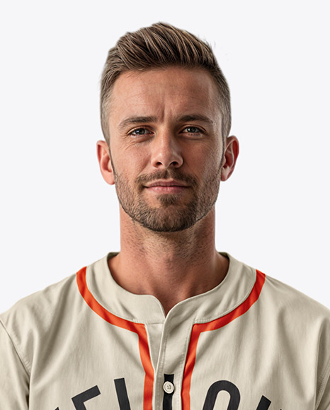 A Man Wearing a Baseball Jersey and Jeans Mockup
