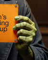 Frankenstein's Monster Holding a Sign Mockup