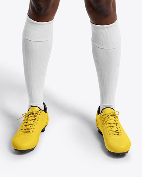 A Black Woman with Dreadlocks Wearing a Full Soccer Kit Mockup