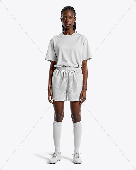 A Black Woman Wearing a Full Soccer Kit Mockup