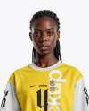 A Black Woman Wearing a Full Soccer Kit Mockup