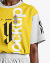 A Black Woman Wearing a Full Soccer Kit Mockup