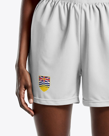 A Black Woman Wearing a Full Soccer Kit Mockup