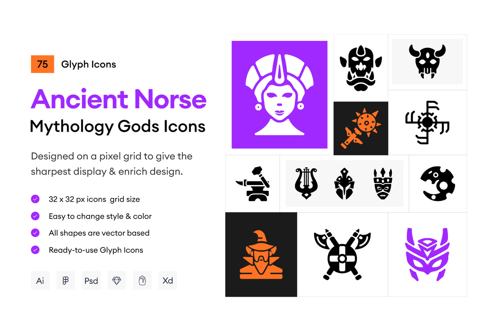 Ancient Norse Mythology Gods Set Ancient Norse Mythology Gods Set