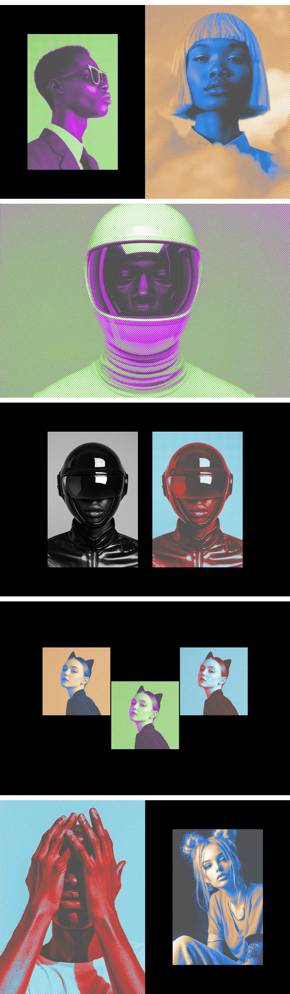 Retro Thermal Halftone Photo Effect Retro Thermal Halftone Photo Effect