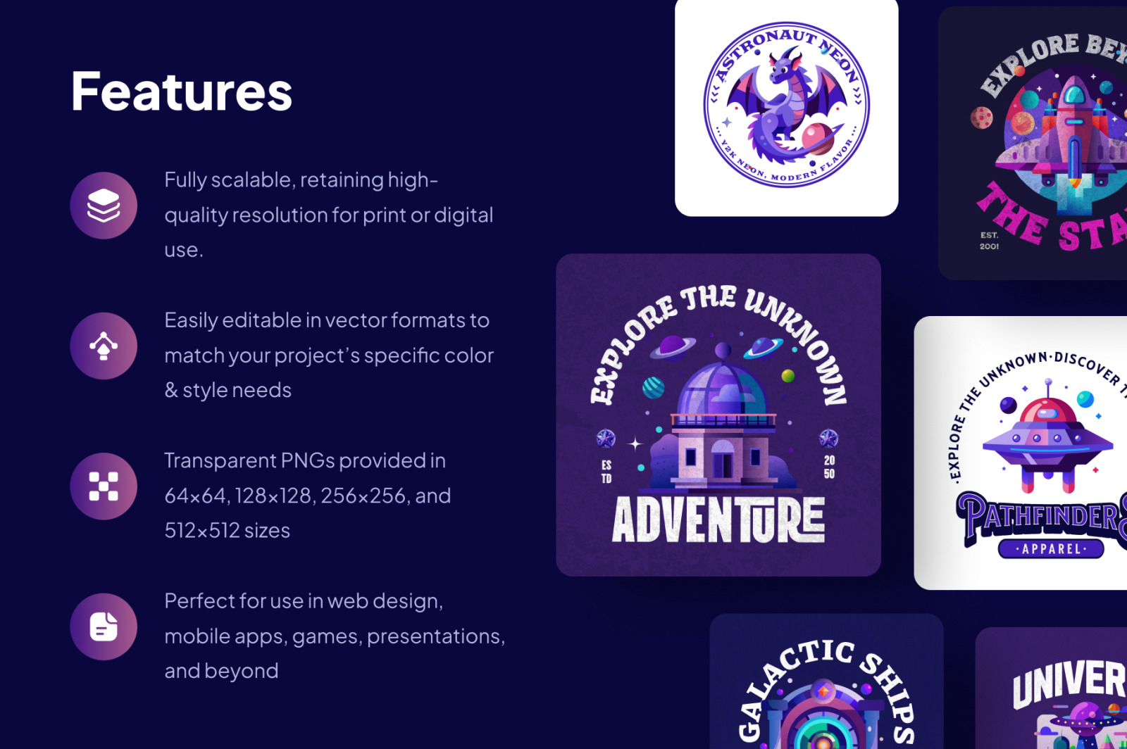 Space Vector Icons Set Space Vector Icons Set