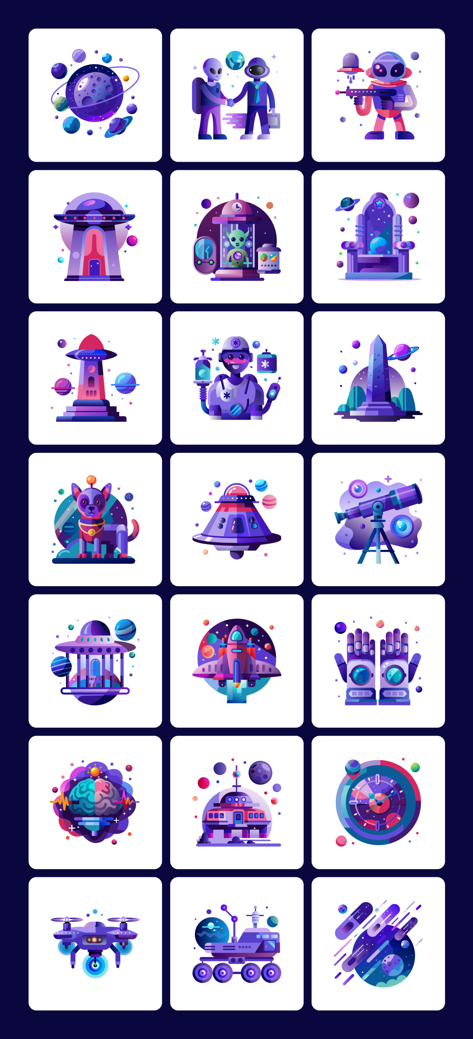 Space Vector Icons Set Space Vector Icons Set