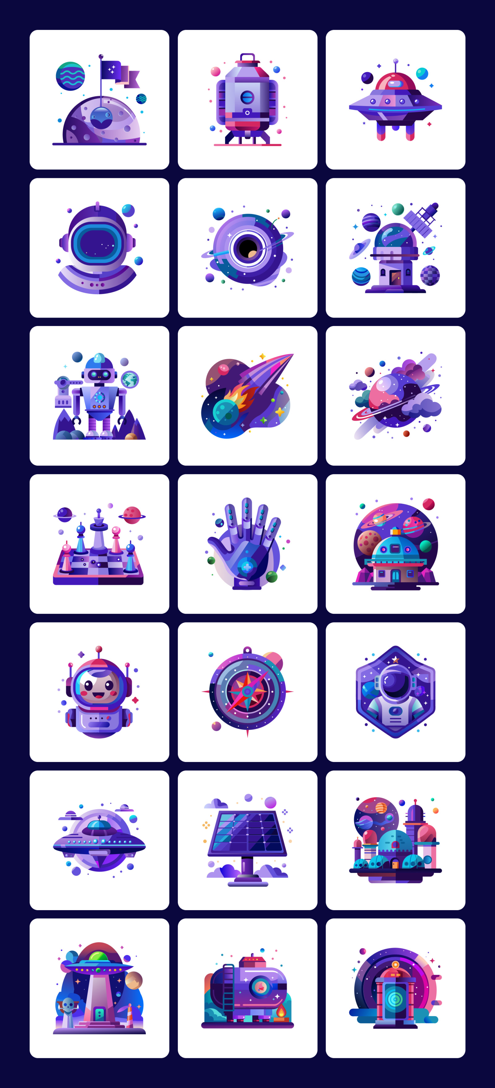 Space Vector Icons Set Space Vector Icons Set