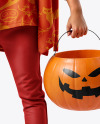 A Boy Wearing Halloween Devil Costume Mockup