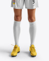 A Young Woman Wearing a Full Soccer Kit Mockup