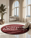Round Bedroom Rug Mockup