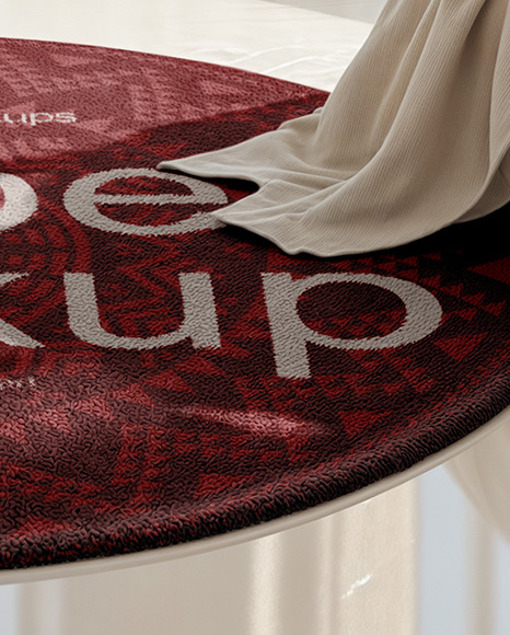 Round Bedroom Rug Mockup