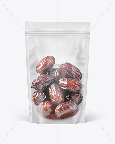 Frosted Stand-Up Pouch w/ Dates Mockup