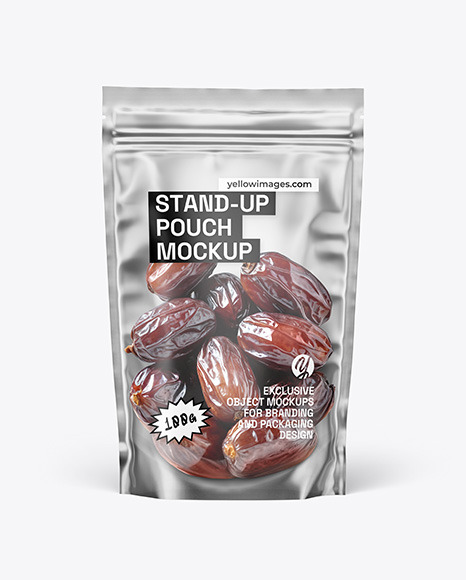 Frosted Stand-Up Pouch w/ Dates Mockup