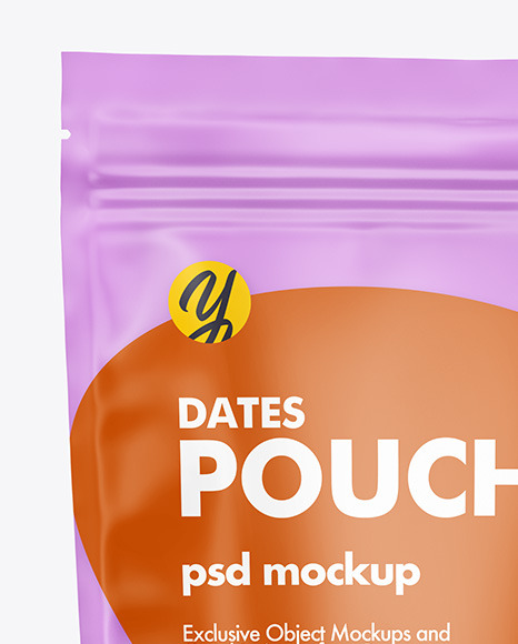 Frosted Stand-Up Pouch w/ Dates Mockup