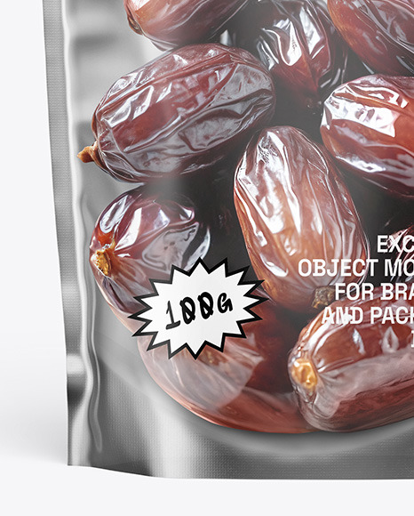 Frosted Stand-Up Pouch w/ Dates Mockup