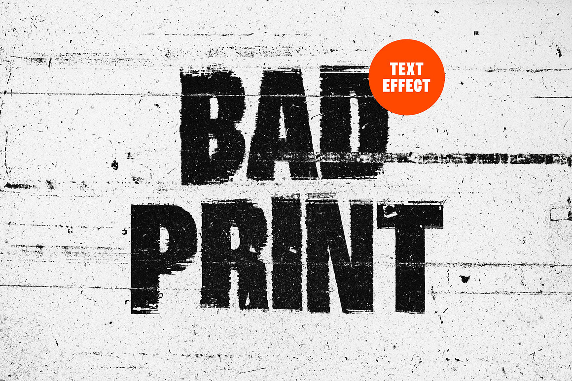 Bad Disrupted Print Text Effect Bad Disrupted Print Text Effect