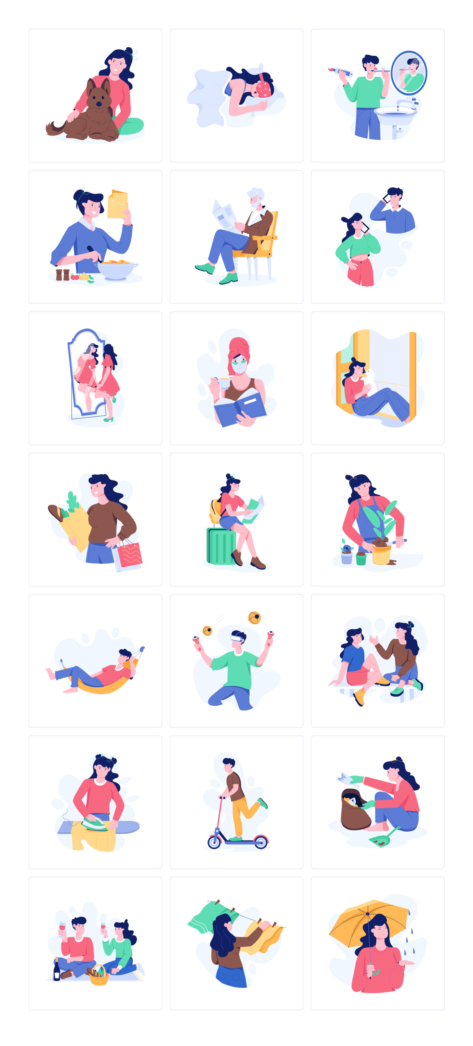 People Lifestyle Illustration Set People Lifestyle Illustration Set