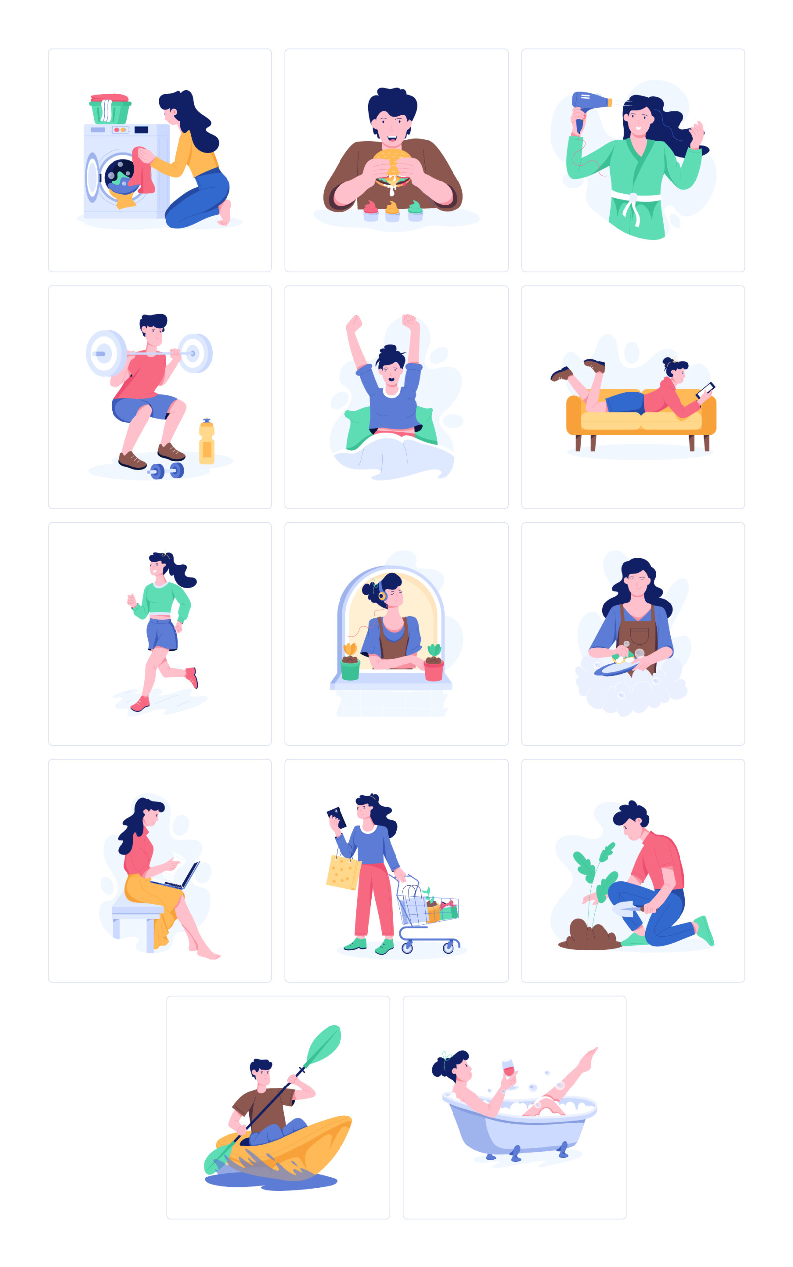 People Lifestyle Illustration Set People Lifestyle Illustration Set