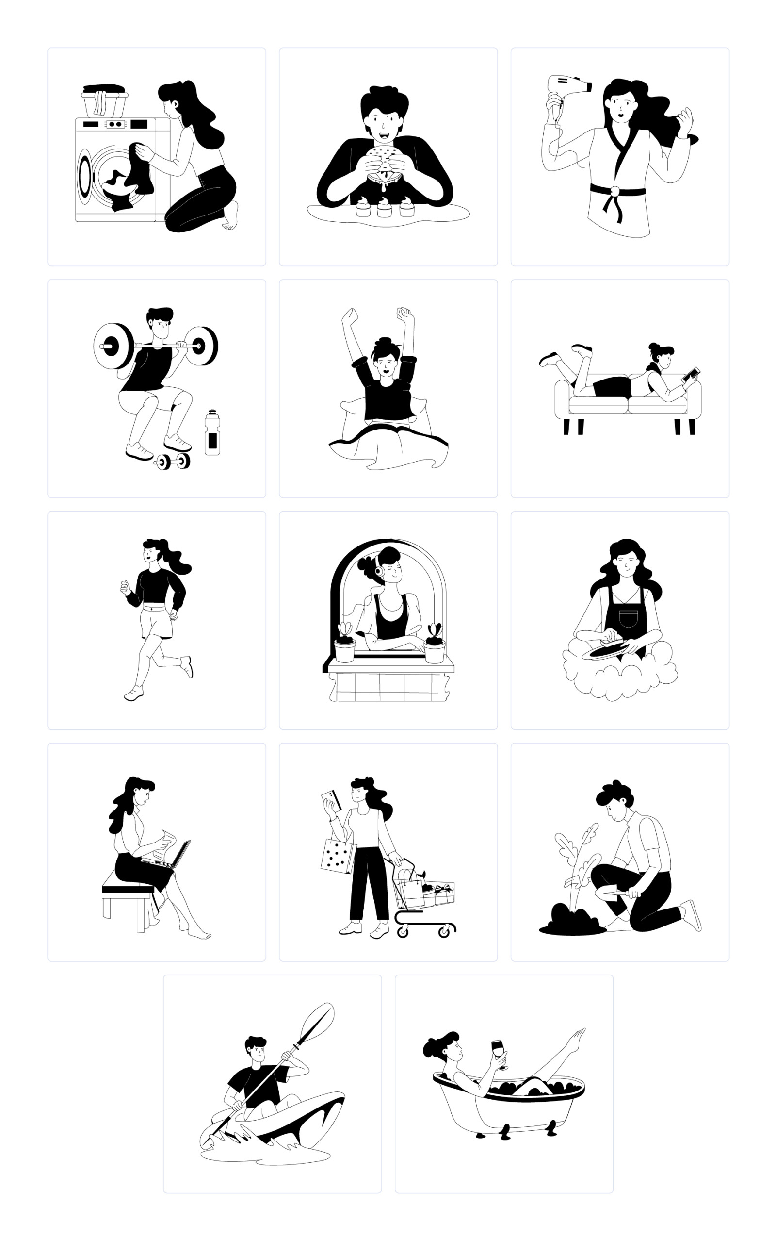 People Lifestyle Illustration Set People Lifestyle Illustration Set