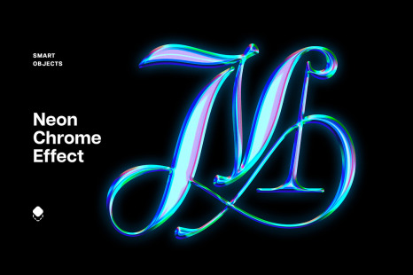 Neon Chrome Text & Logo Effect - Holo