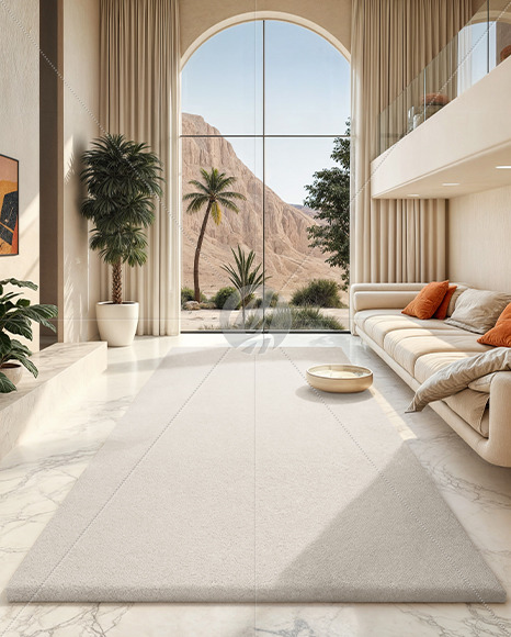 Big Living Room with Long Rectangular Carpet Mockup