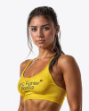 Female UFC Fighter Wearing Sports Bra and Short Mockup