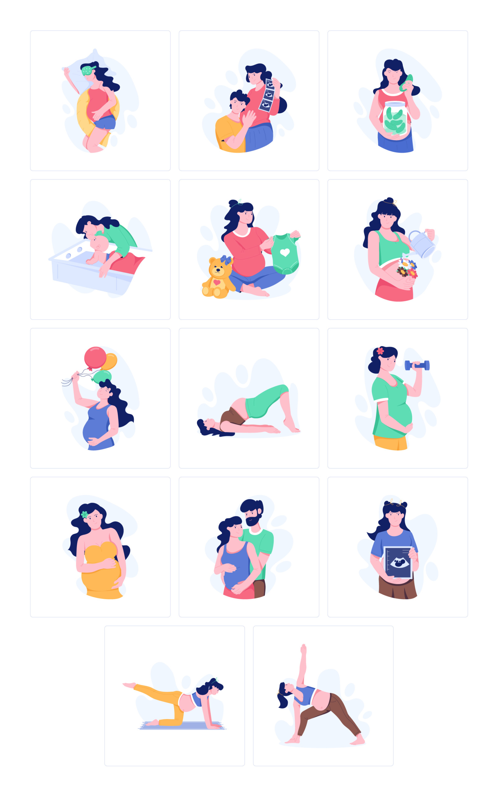 Pregnancy Illustration Set Pregnancy Illustration Set