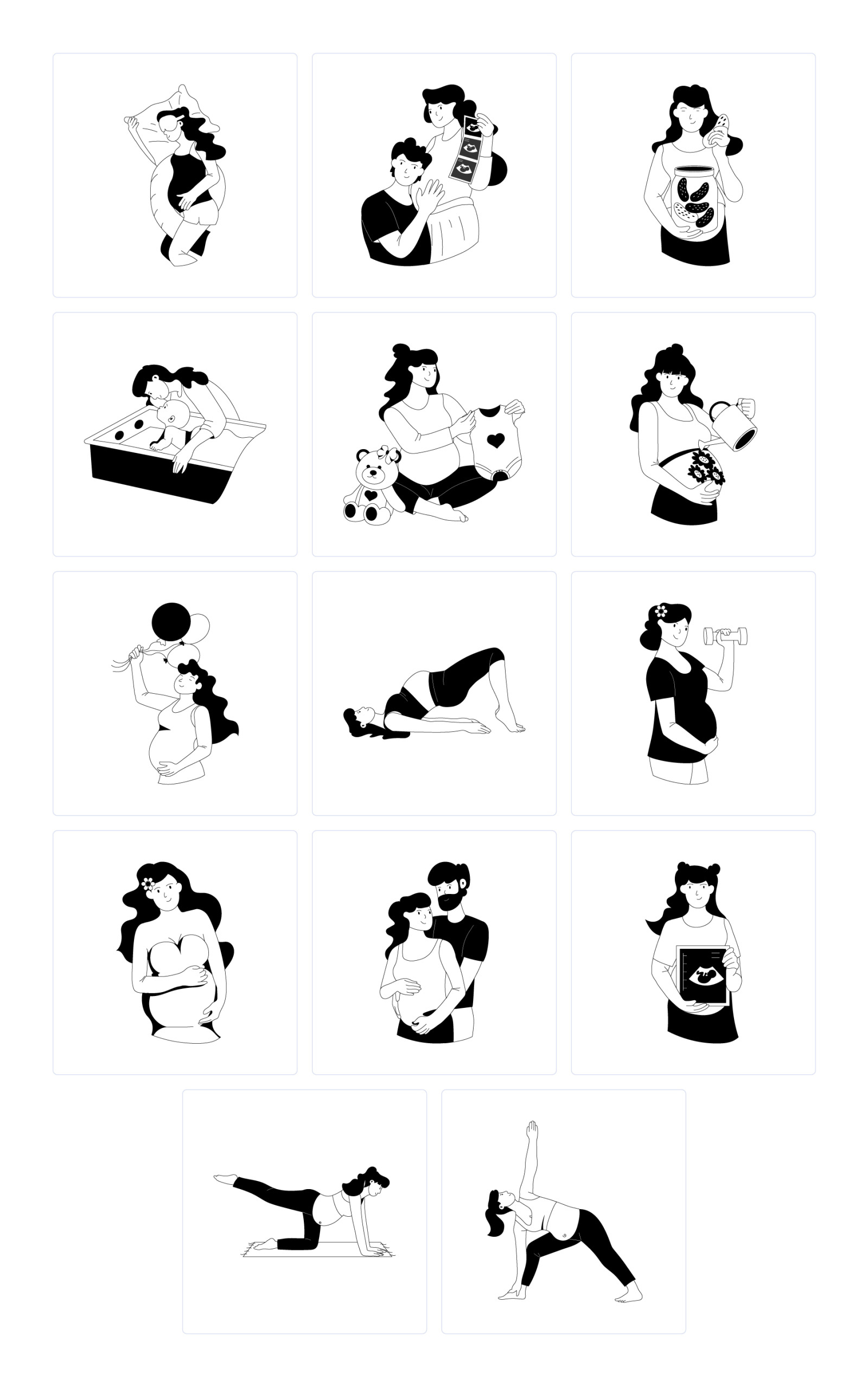 Pregnancy Illustration Set Pregnancy Illustration Set