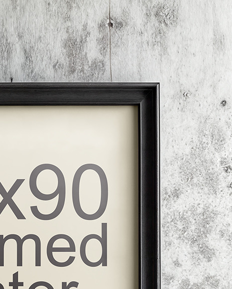 Picture in a Wooden Frame with Pumpkins and Candles Mockup