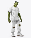 Frankenstein's Monster Wearing T-Shirt and Ripped Pants Mockup