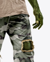 Frankenstein's Monster Wearing T-Shirt and Ripped Pants Mockup