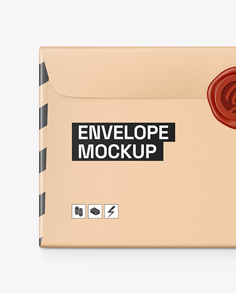 Paper Envelope w/ Wax Seal Mockup