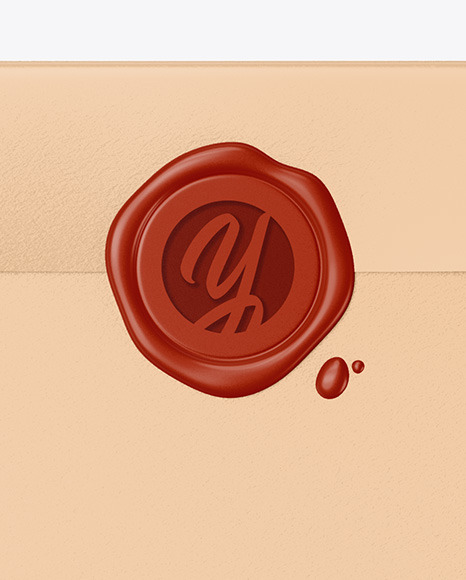 Paper Envelope w/ Wax Seal Mockup