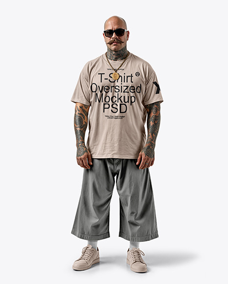 Latino Man With Mustache Wearing a T-Shirt and Breeches Mockup - Crop tee mockup