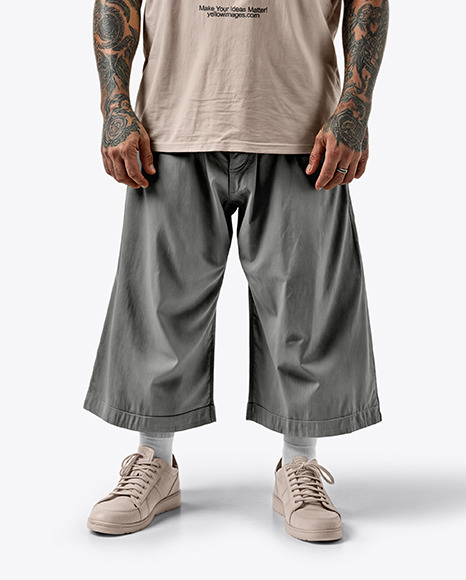 Latino Man With Mustache Wearing a T-Shirt and Breeches Mockup