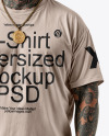Latino Man With Mustache Wearing a T-Shirt and Breeches Mockup