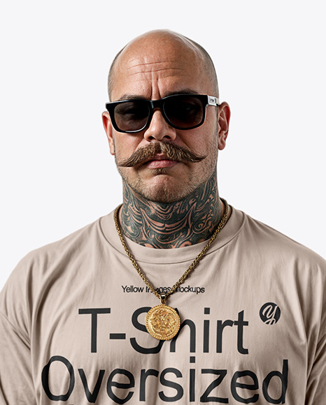 Latino Man With Mustache Wearing a T-Shirt and Breeches Mockup