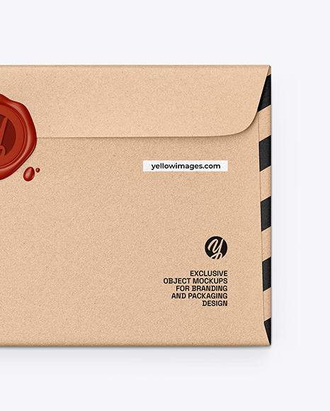 Kraft Envelope w/ Wax Seal Mockup