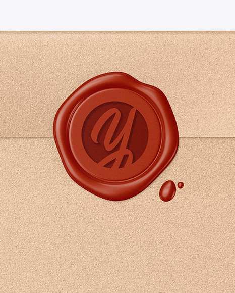 Kraft Envelope w/ Wax Seal Mockup