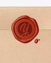 Kraft Envelope w/ Wax Seal Mockup
