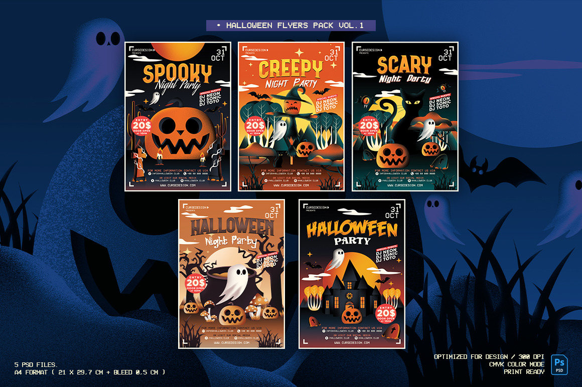 Halloween Flyers Pack vol.1 Halloween Flyers Pack vol.1