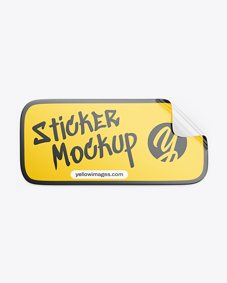 Glossy Sticker Mockup - Wrinkled paper mockup