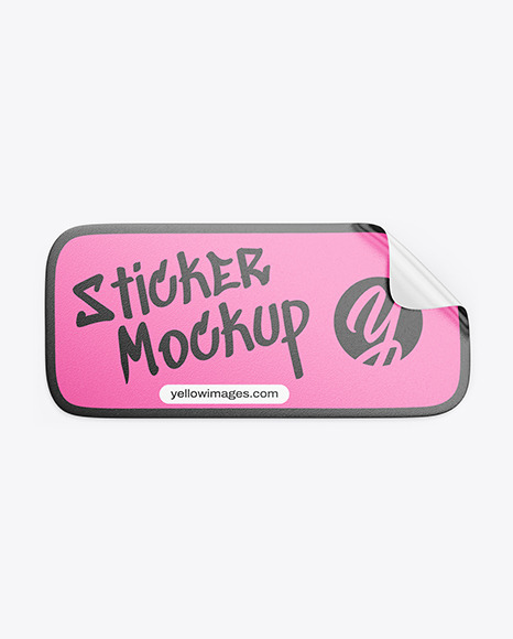 Texturated Sticker Mockup - Free+Textured+Round+Rectangle+Sticker+Mockup+Psd+Sticker+Download+Mockup+Rounded+Rectangle