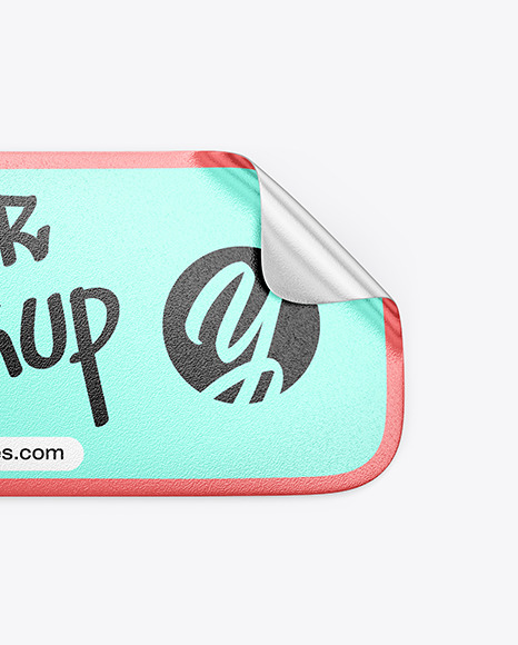 Metallic Texturated Sticker Mockup