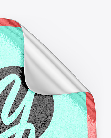 Metallic Texturated Sticker Mockup