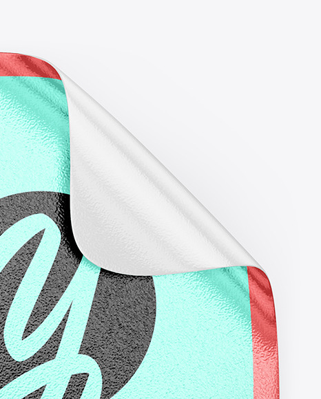 Metallic Texturated Sticker Mockup