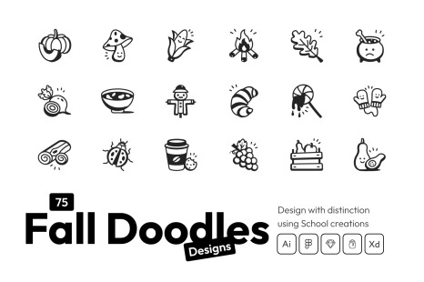 Animated Fall Doodles - Food icons