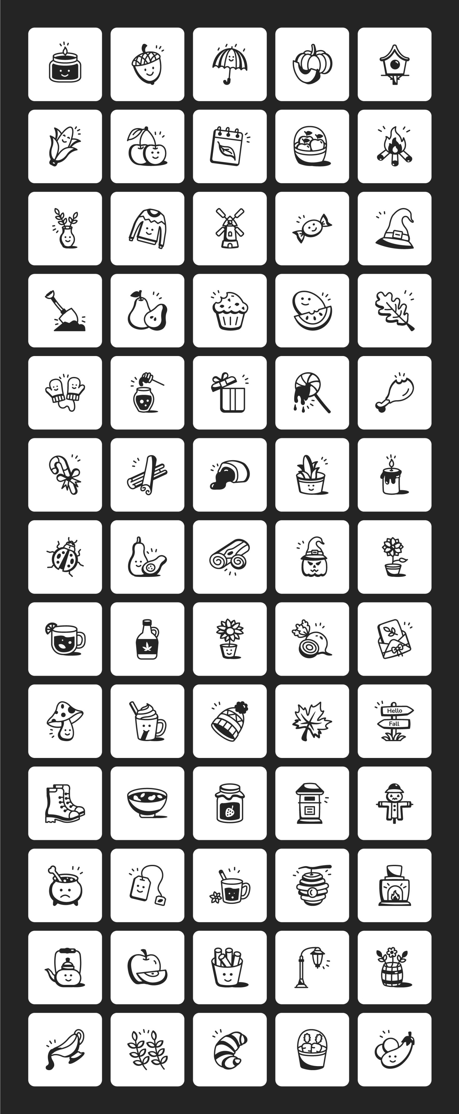 Fall and Autumn Doodles Icons Fall and Autumn Doodles Icons