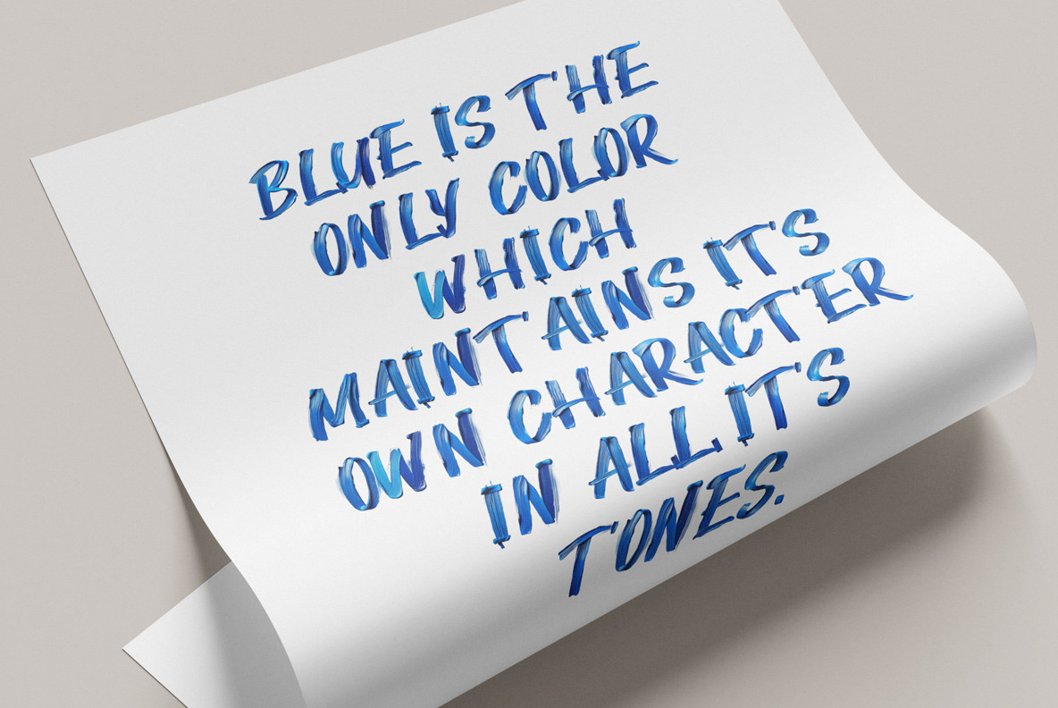 Blue Paint Stroke Font Blue Paint Stroke Font